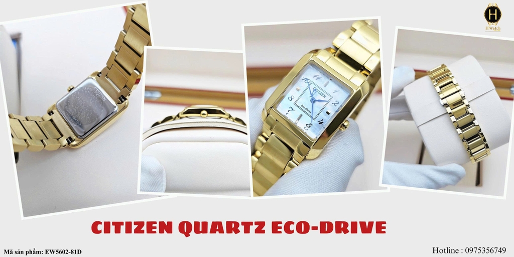 Citizen Quartz Eco-Drive L Bianca Gold Tone Watch 21.5mm EW5602-81D