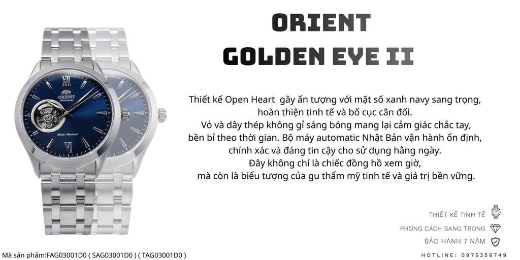 Orient Automatic Golden Eye II FAG03001D0 ( SAG03001D0 ) ( TAG03001D0 ) 