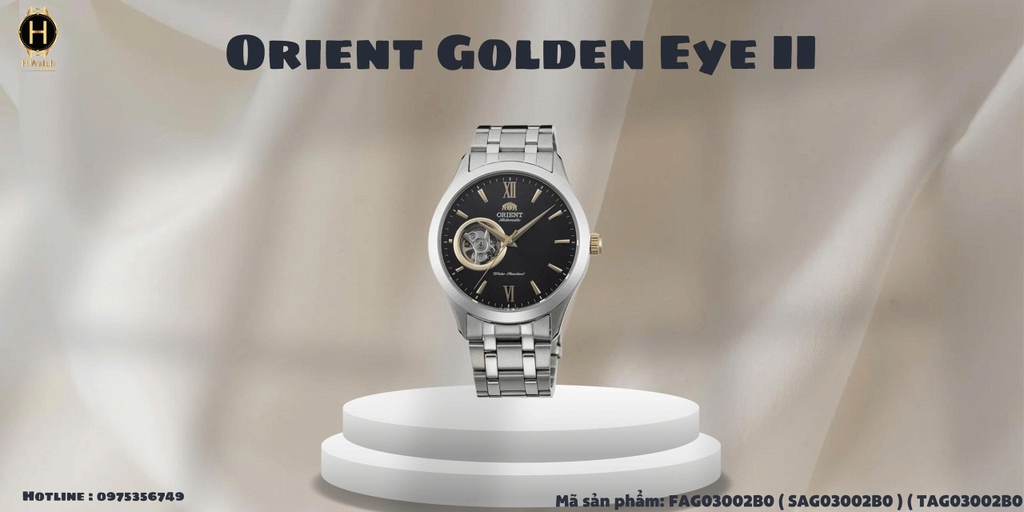 Orient Automatic  Golden Eye II FAG03002B0 ( TAG03002B0 ) Dây Thép Trắng Mặt Đen.