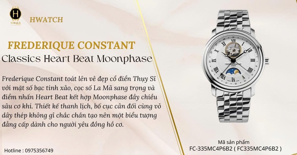 Frederique Constant Automatic Classics Heart Beat Moonphase  FC-335MC4P6B2 ( FC335MC4P6B2 )