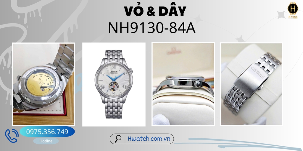 Citizen Automatic Mechanical Open Heart NH9130-84A 