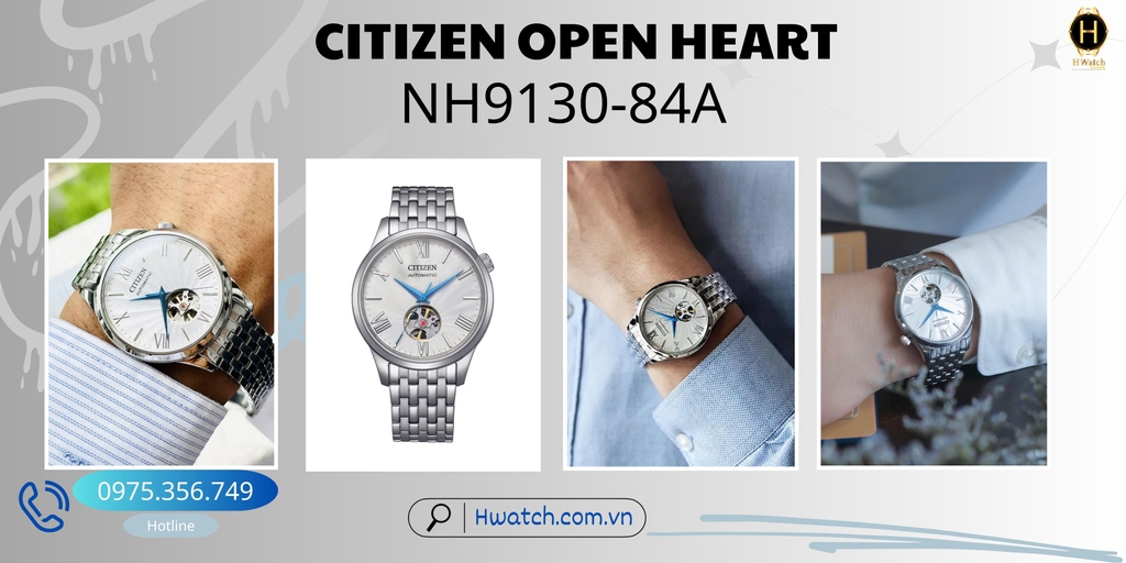 Citizen Automatic Mechanical Open Heart NH9130-84A 