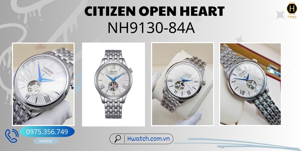 Citizen Automatic Mechanical Open Heart NH9130-84A 