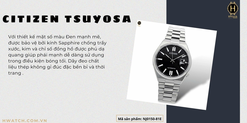 Citizen Automatic Tsuyosa Mechanical Black NJ0150-81E 