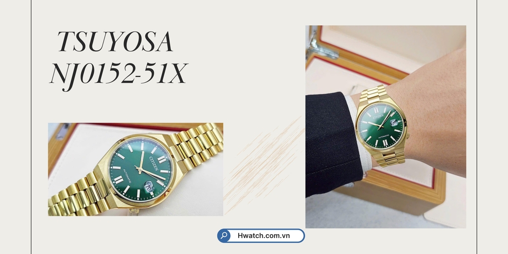 Citizen Automatic Tsuyosa Mechanical Gold Green NJ0152-51X 