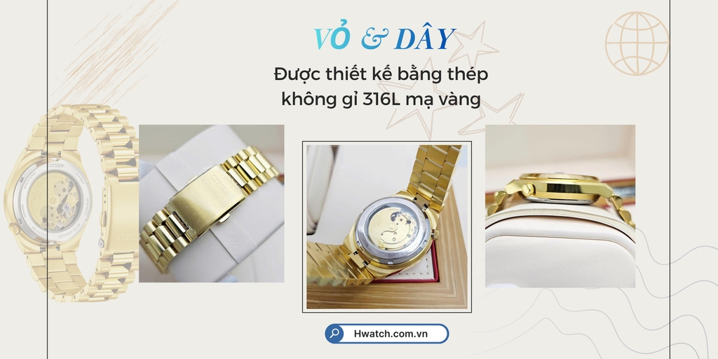 Citizen Automatic Tsuyosa Mechanical Gold Green NJ0152-51X 