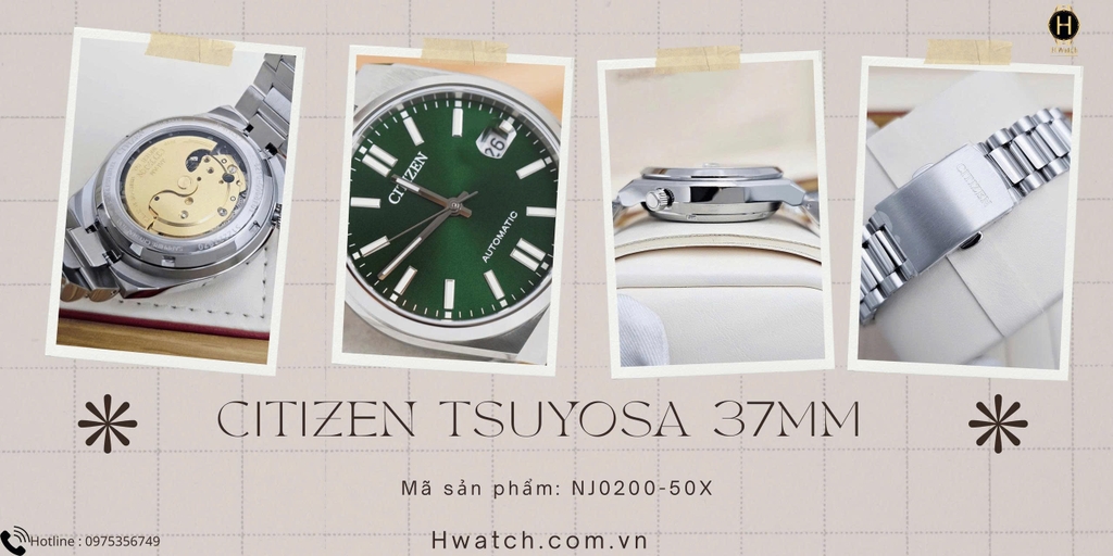  Unisex Citizen Automatic Tsuyosa 37mm Green NJ0200-50X