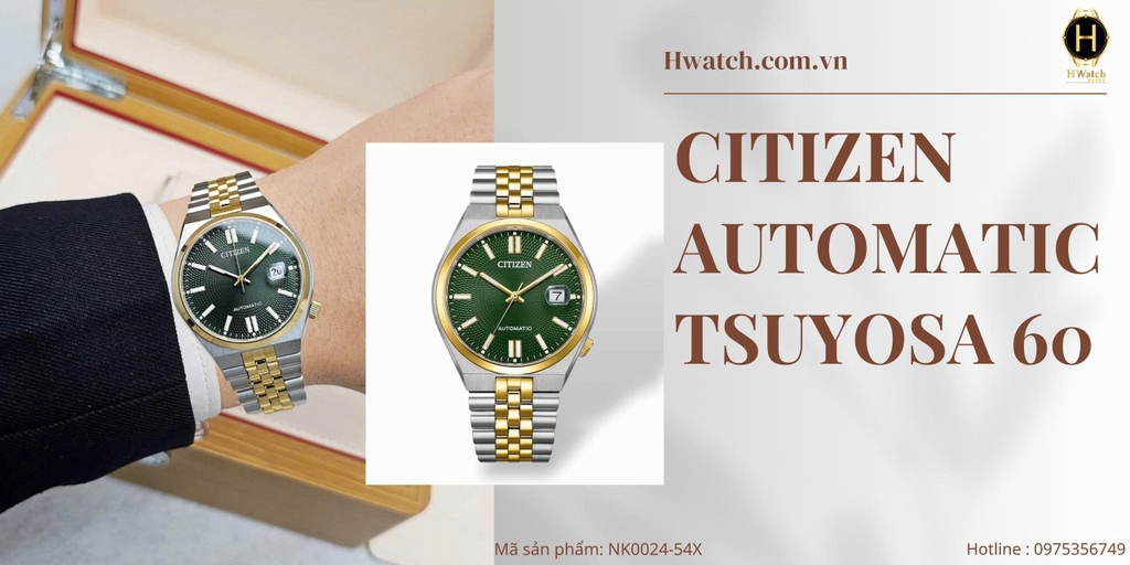Citizen Automatic Tsuyosa 60 Demi Gold Green NK0024-54X