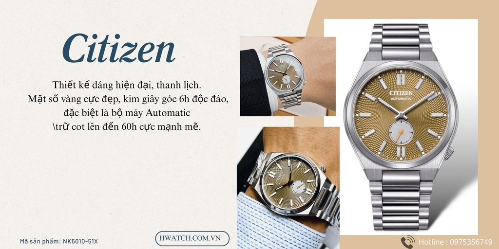 Citizen Automatic Tsuyosa Small Second NK5010-51X