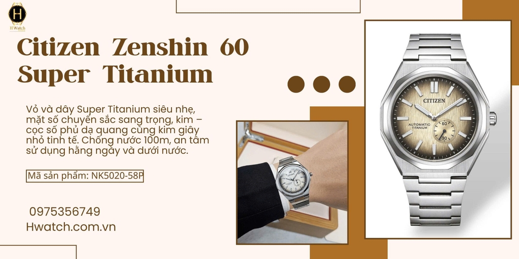  Citizen Automatic Zenshin 60 Super Titanium NK5020-58P