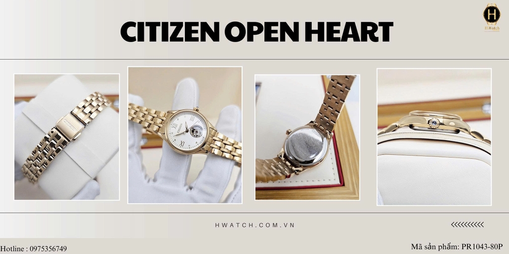 Citizen Automatic 28.5mm Open Heart PR1043-80P