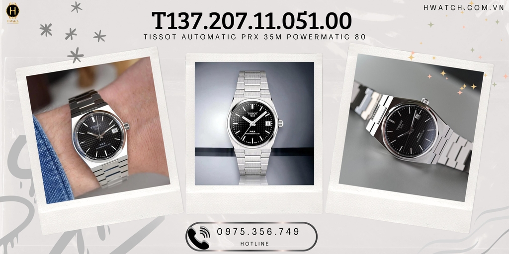 Unisex Tissot Automatic PRX Powermatic 80 35mm T137.207.11.051.00 (T1372071105100)