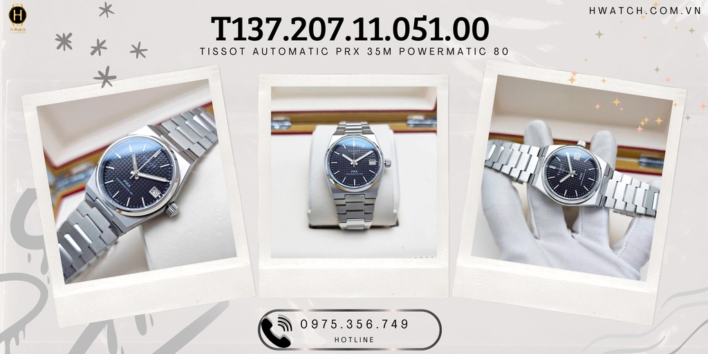 Unisex Tissot Automatic PRX Powermatic 80 35mm T137.207.11.051.00 (T1372071105100)