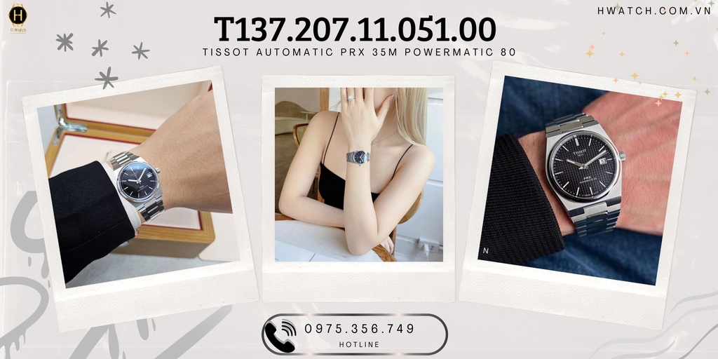 Unisex Tissot Automatic PRX Powermatic 80 35mm T137.207.11.051.00 (T1372071105100)