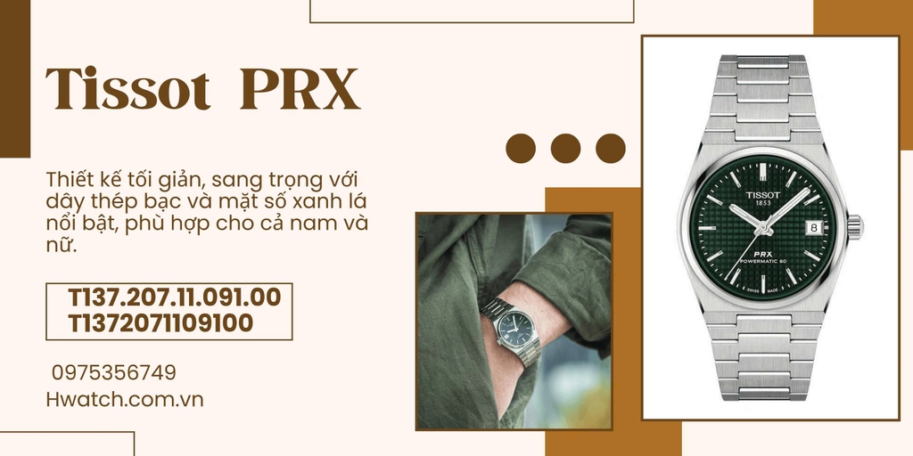 Unisex Tissot Automatic PRX Powermatic 80 Green 35mm T137.207.11.091.00 ( T1372071109100 )