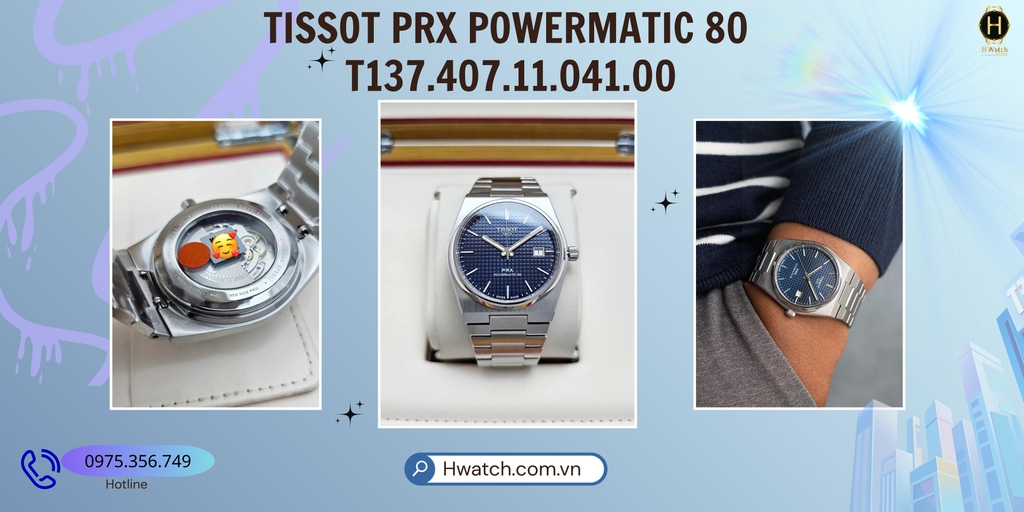 Tissot Automatic PRX Powermatic 80 Blue 40mm T137.407.11.041.00 ( T1374071104100 ) 