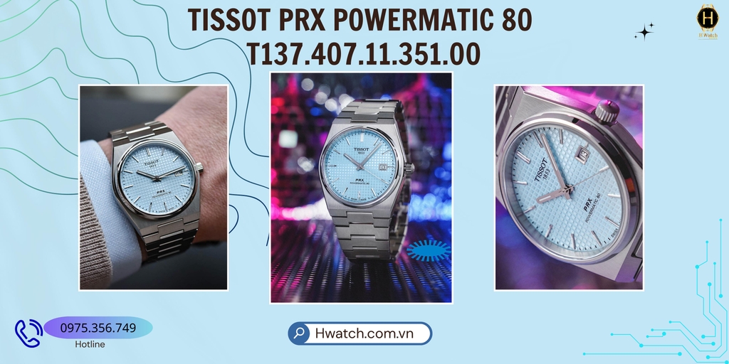 Tissot Automatic PRX Powermatic 80 Ice Blue T137.407.11.351.00 ( T1374071135100 )