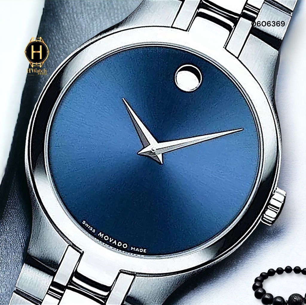 Đồng Hồ Nam Movado Quartz Collection Blue 0606369 Dây Thép Mặt Xanh.