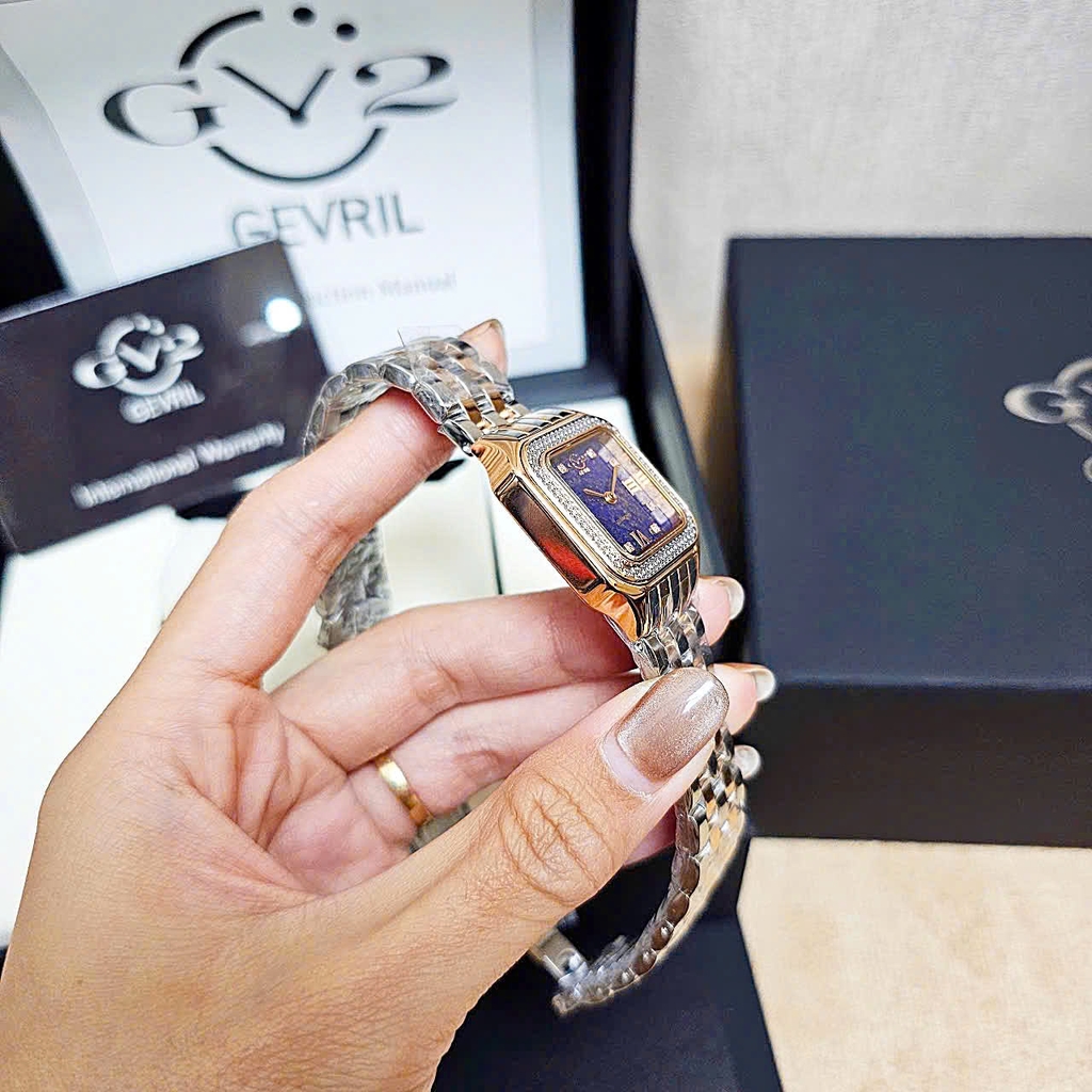Đồng Hồ Nữ Gv2 By Gevril Quartz Milan Diamond 121141B