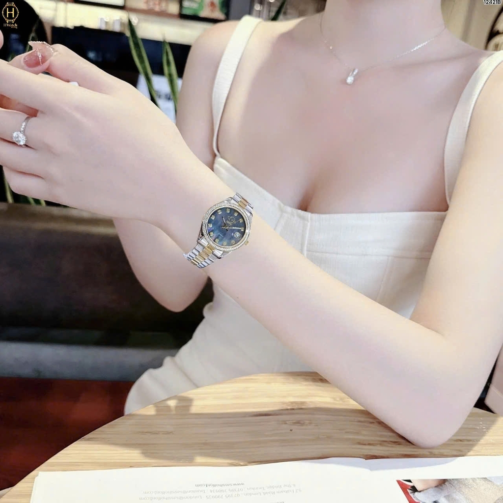 Đồng Hồ Nữ Gv2 By Gevril Quartz Turin Diamond 12421B
