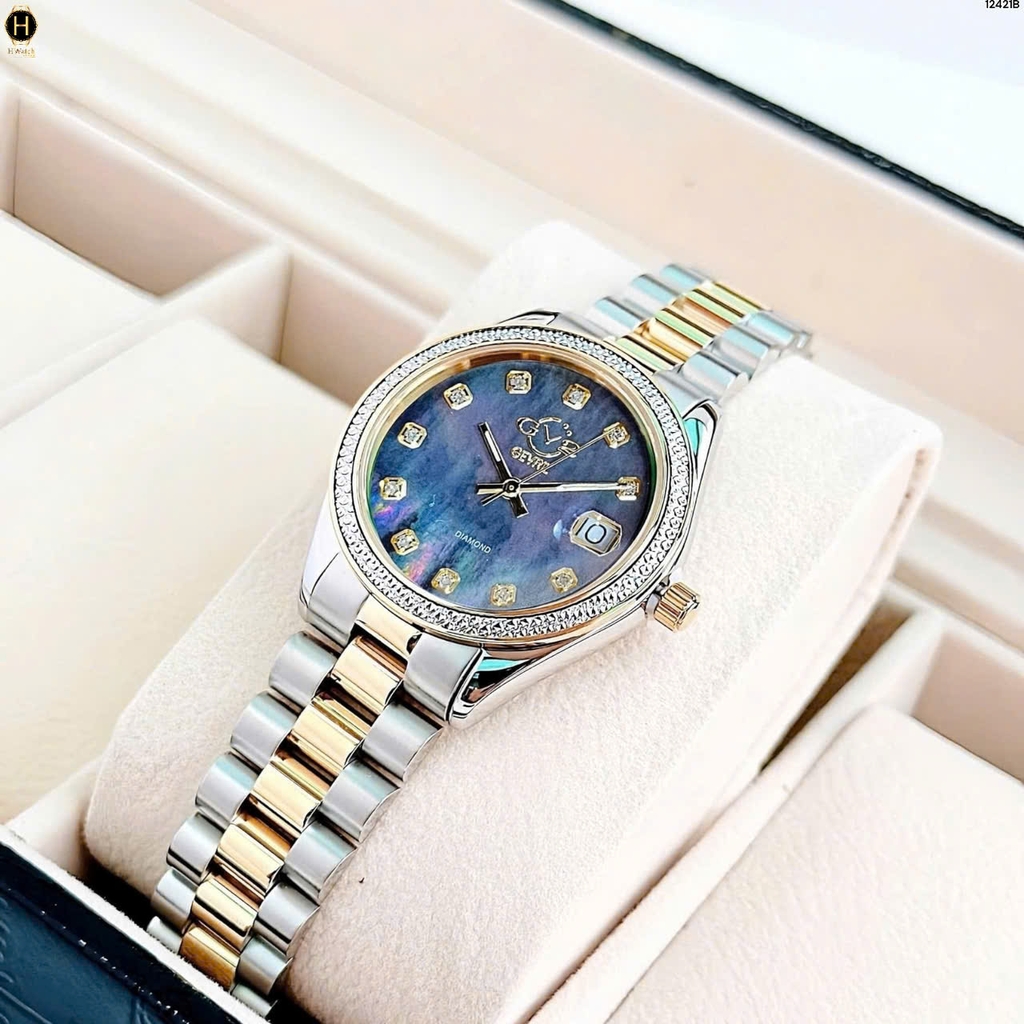 Đồng Hồ Nữ Gv2 By Gevril Quartz Turin Diamond 12421B