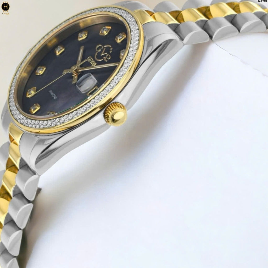 Đồng Hồ Nữ Gv2 By Gevril Quartz Turin Diamond 12421B