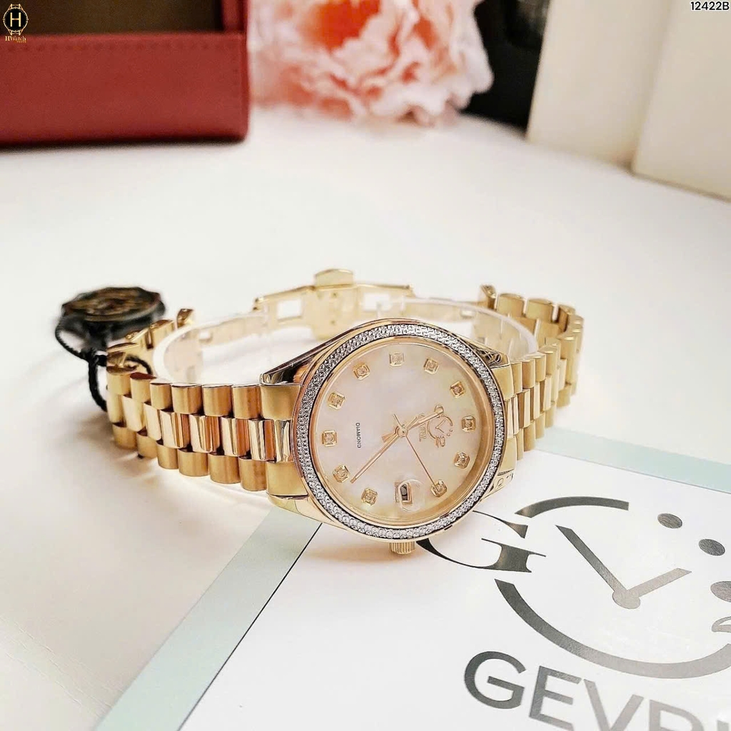 Đồng Hồ Nữ Gv2 By Gevril Quartz Turin Diamond 12422B