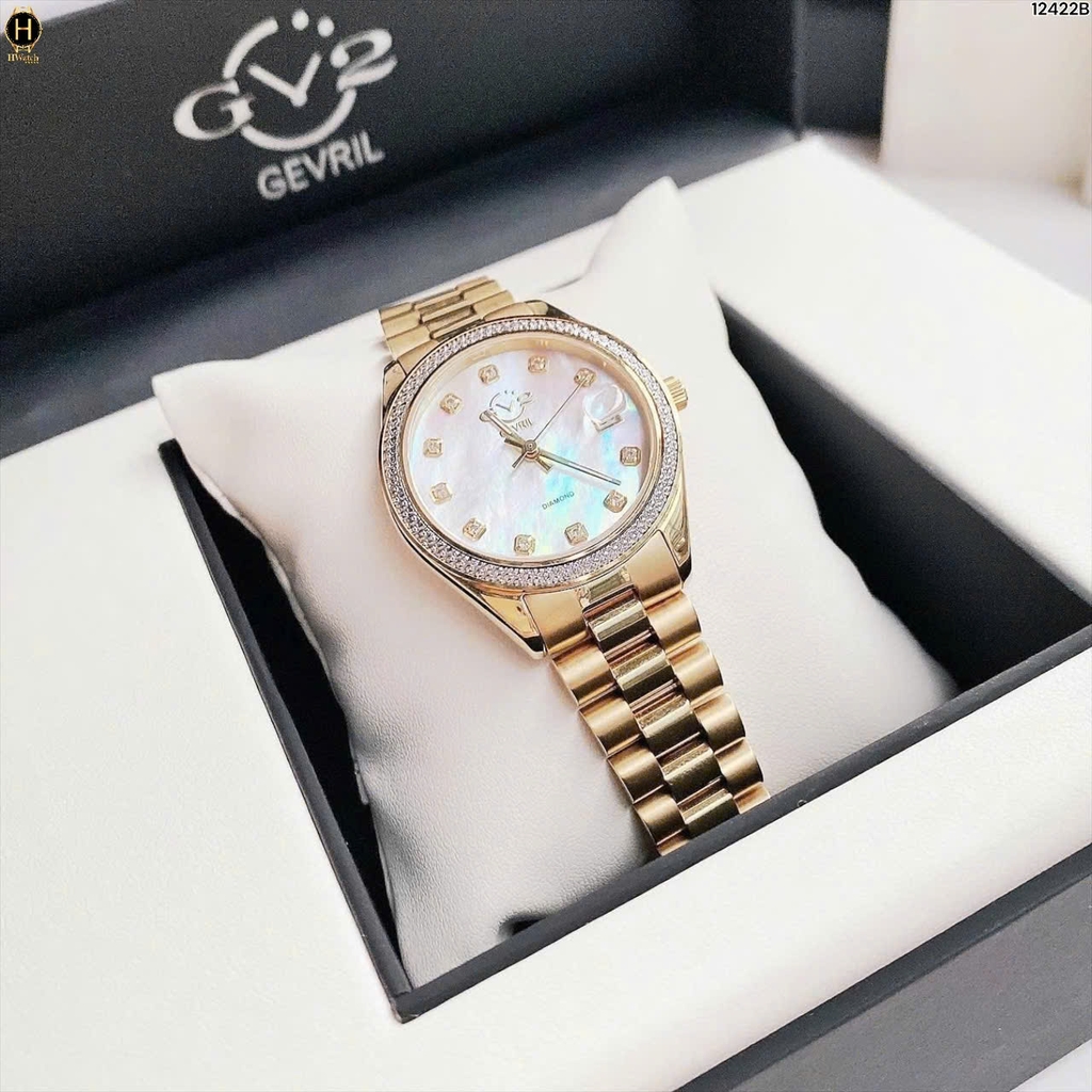 Đồng Hồ Nữ Gv2 By Gevril Quartz Turin Diamond 12422B