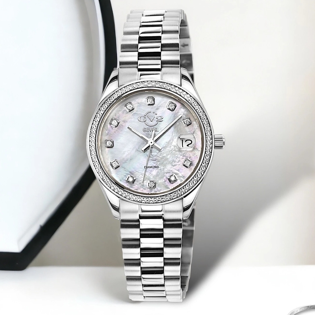 Đồng Hồ Nữ Gv2 By Gevril Quartz Turin Diamond 12425B