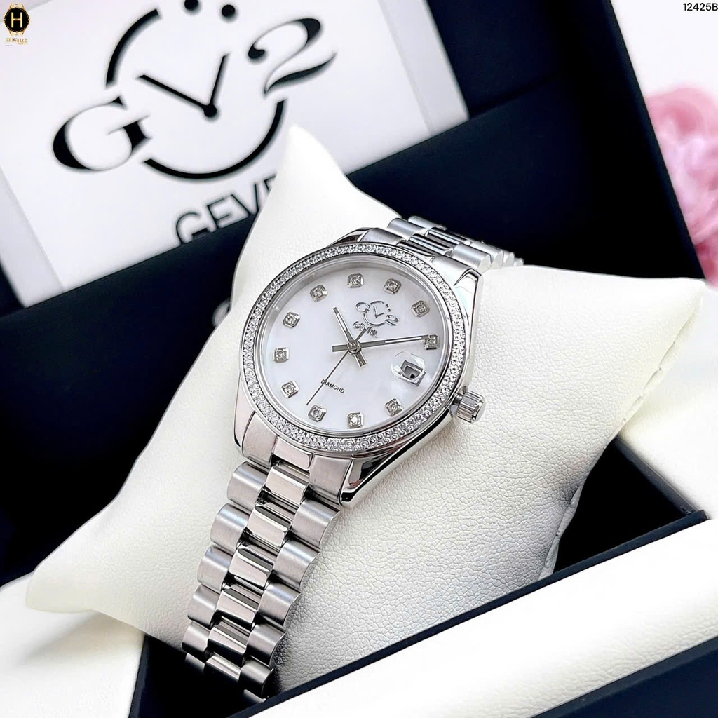 Đồng Hồ Nữ Gv2 By Gevril Quartz Turin Diamond 12425B