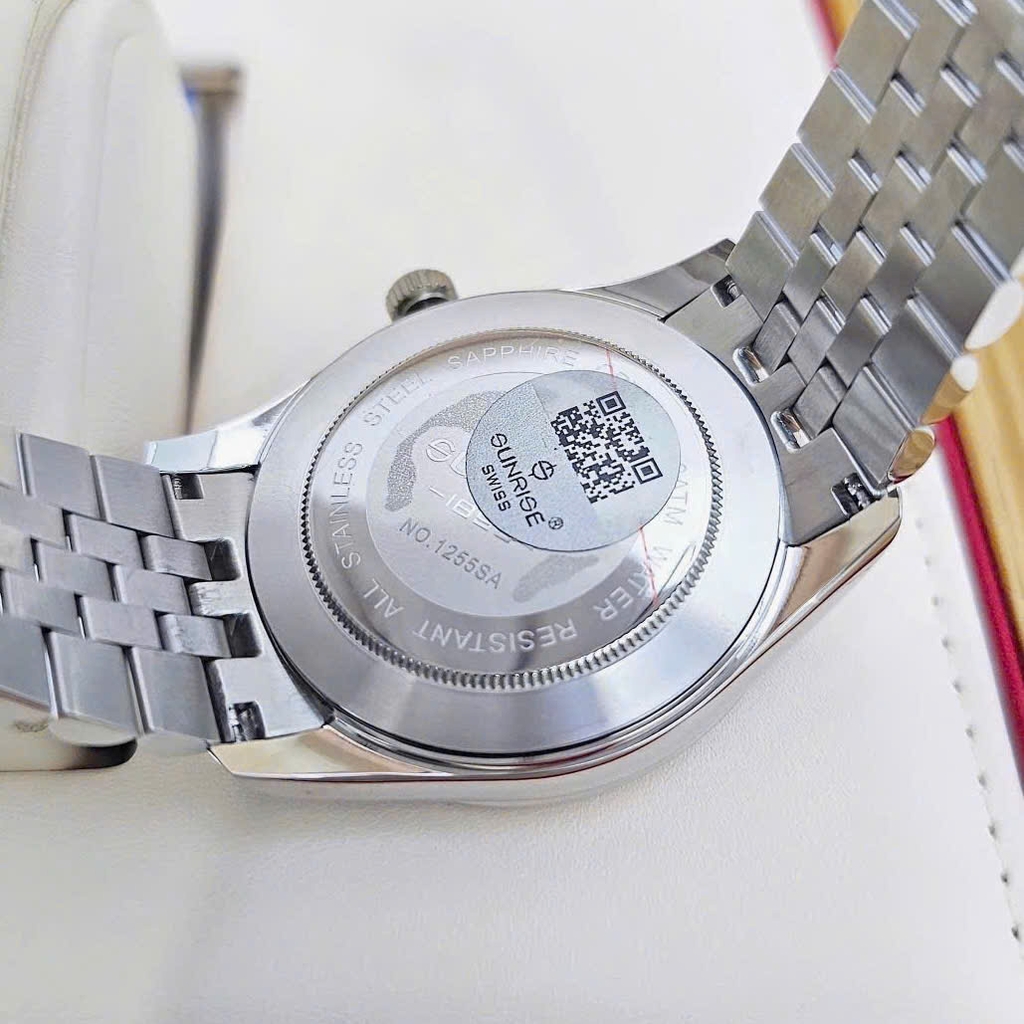 Đồng Hồ Nam Sunrise Quartz 1255SA Thép Trắng Nam