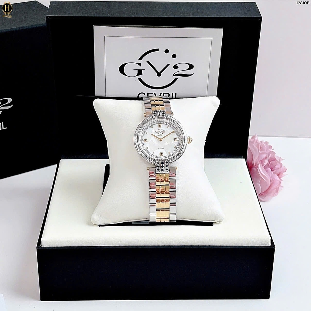 Đồng Hồ Nữ Gv2 By Gevril Quartz Matera Diamond 12810B  Limited Edition 999 Model