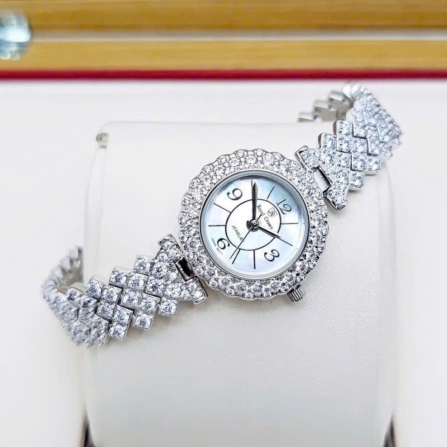 Đồng Hồ Nữ Royal Crown Quartz 2607L Thép Trắng