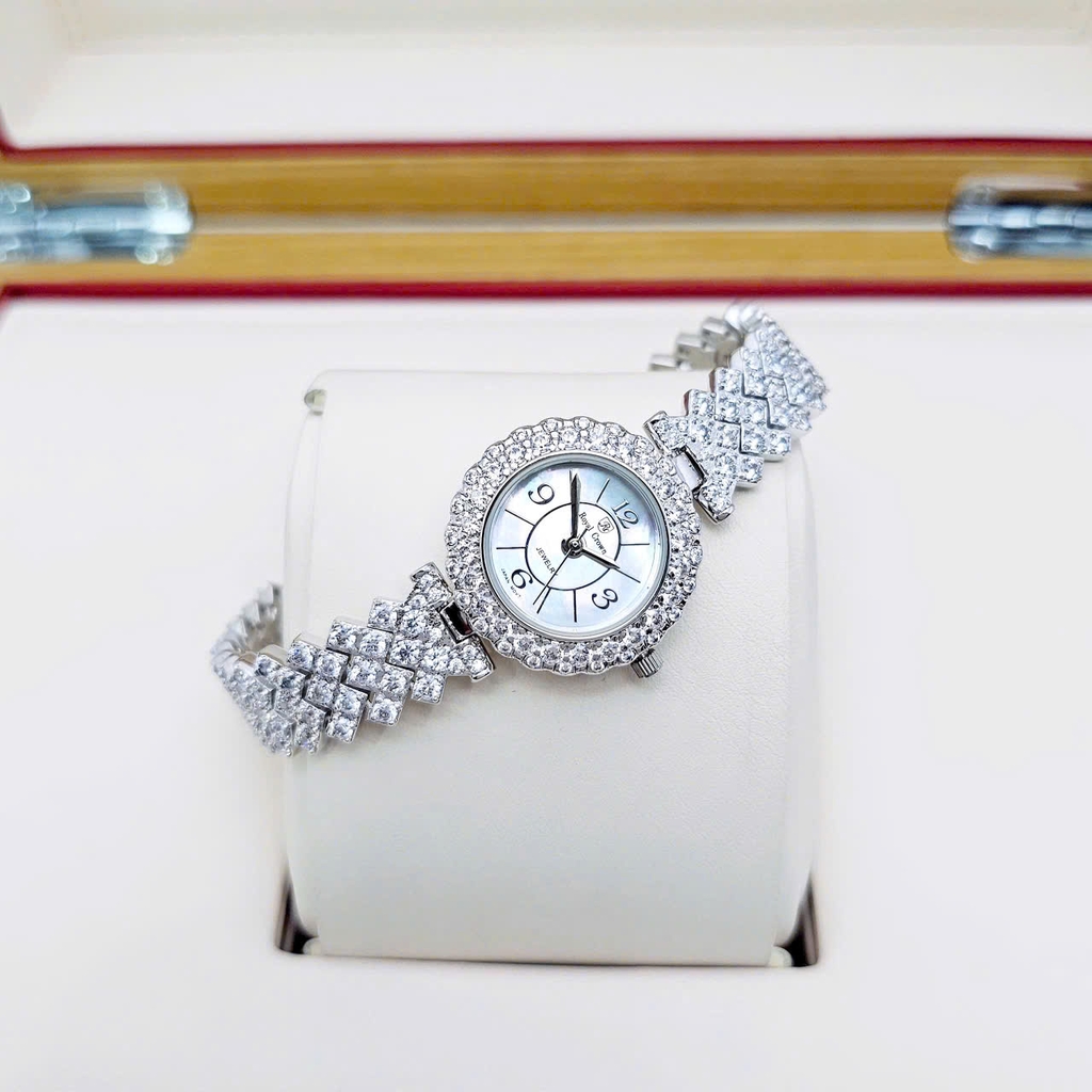Đồng Hồ Nữ Royal Crown Quartz 2607L Thép Trắng