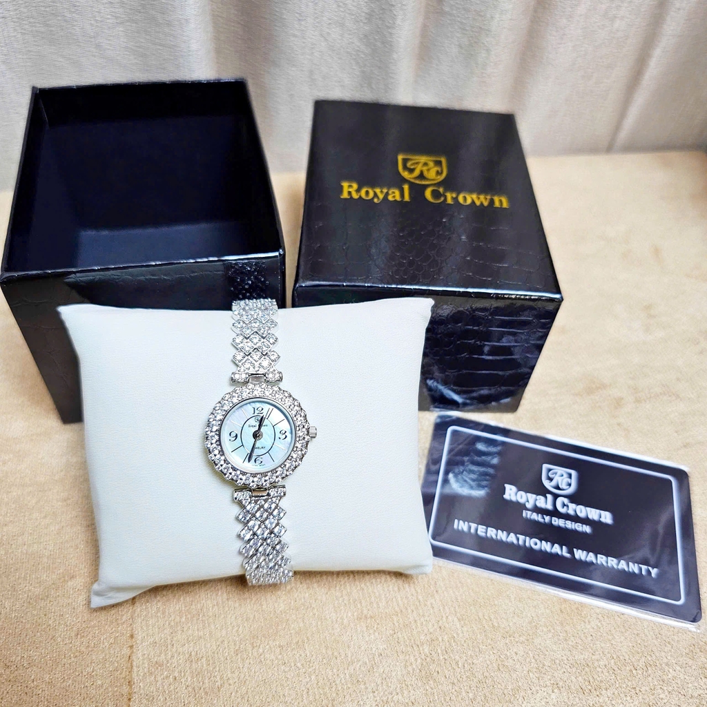 Đồng Hồ Nữ Royal Crown Quartz 2607L Thép Trắng