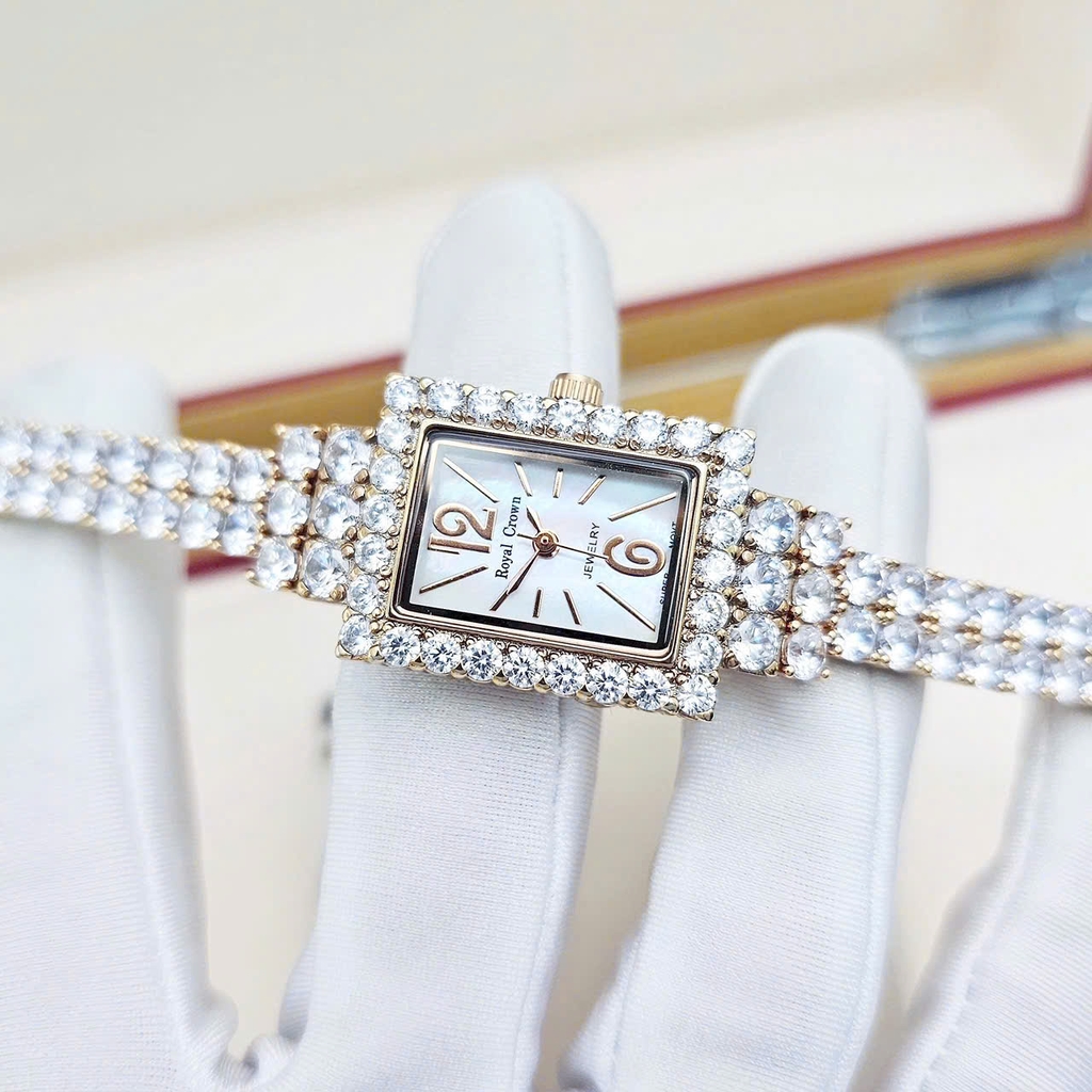 Đồng Hồ Nữ Royal Quartz 3584 Thép Rose Trắng