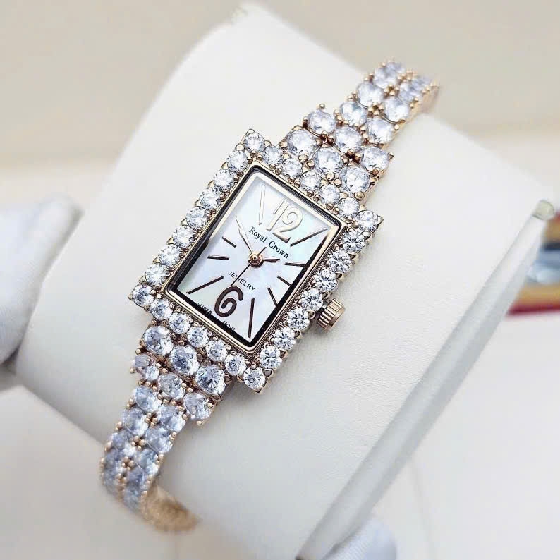 Đồng Hồ Nữ Royal Quartz 3584 Thép Rose Trắng