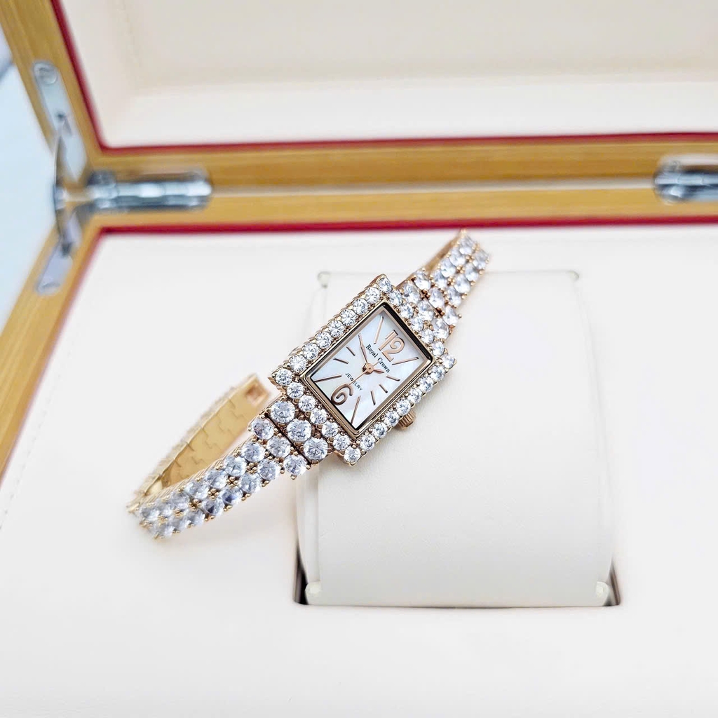 Đồng Hồ Nữ Royal Quartz 3584 Thép Rose Trắng