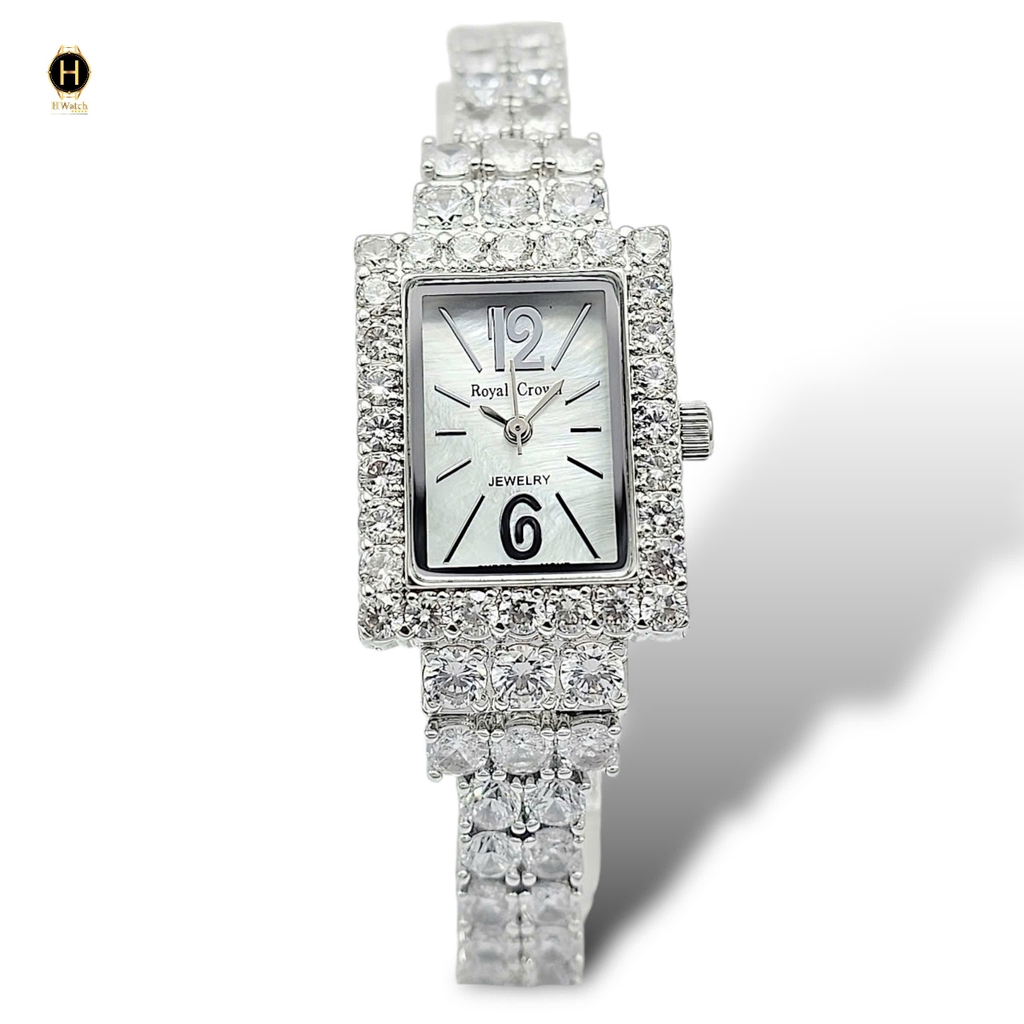 Đồng Hồ Nữ Royal Crown Quartz 3585 Thép Trắng