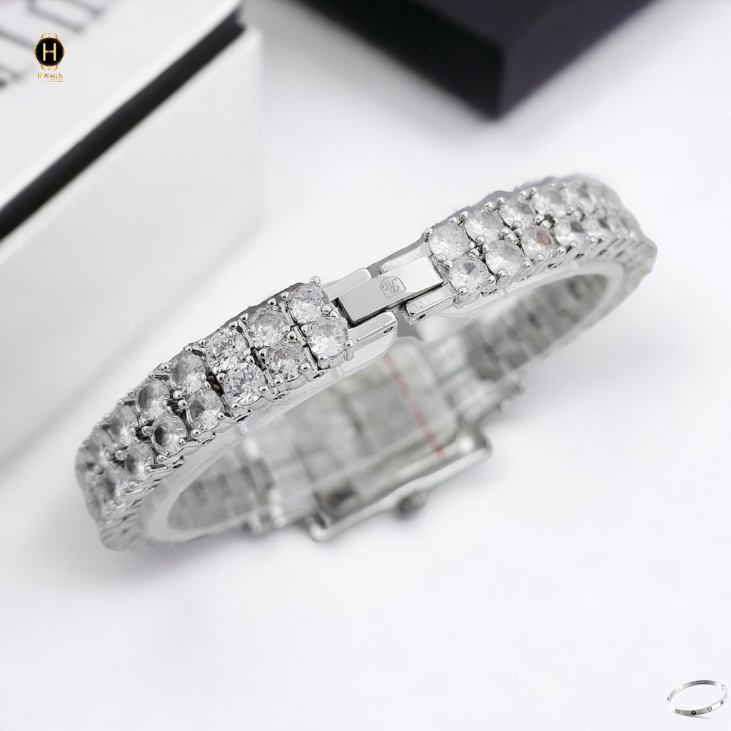 Đồng Hồ Nữ Royal Crown Quartz 3585 Thép Trắng
