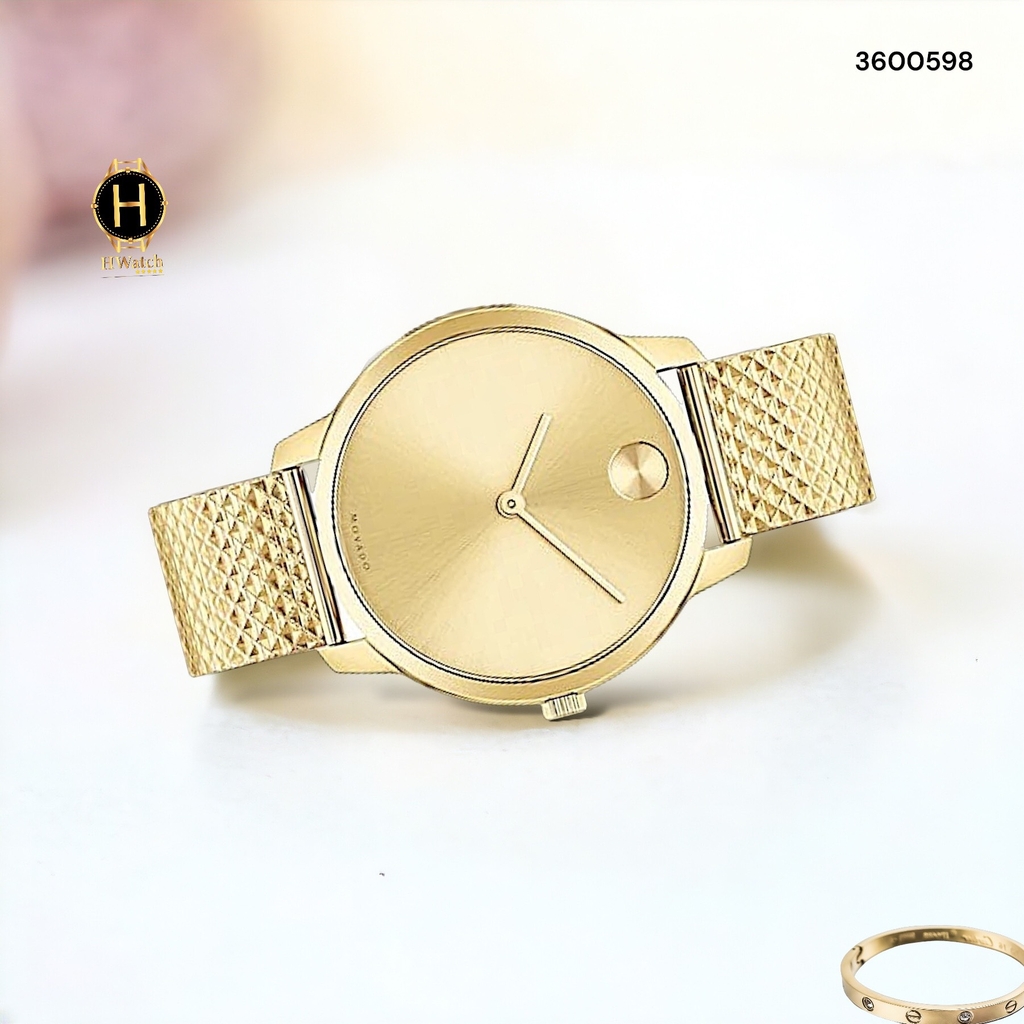 Đồng Hồ Nữ Movado Quartz 3600598 Bold Dây Thép Vàng Mặt Vàng.
