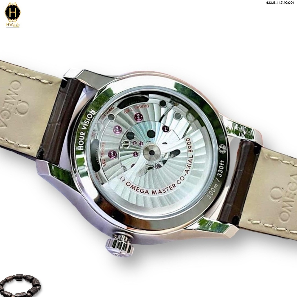 Đồng Hồ Nam Omega Automatic De Ville Hour Vision Master Chronometer 433.13.41.21.10.001 (43313412110001) Dây Da Mặt Nâu Sapphire.