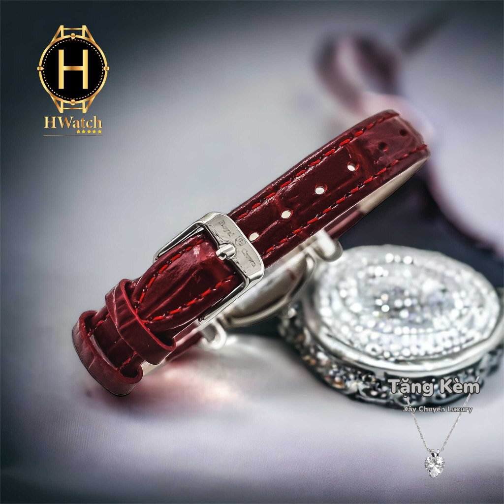 Đồng Hồ Nữ Royal Crown Quartz 4670 Da Đỏ Mặt Trắng