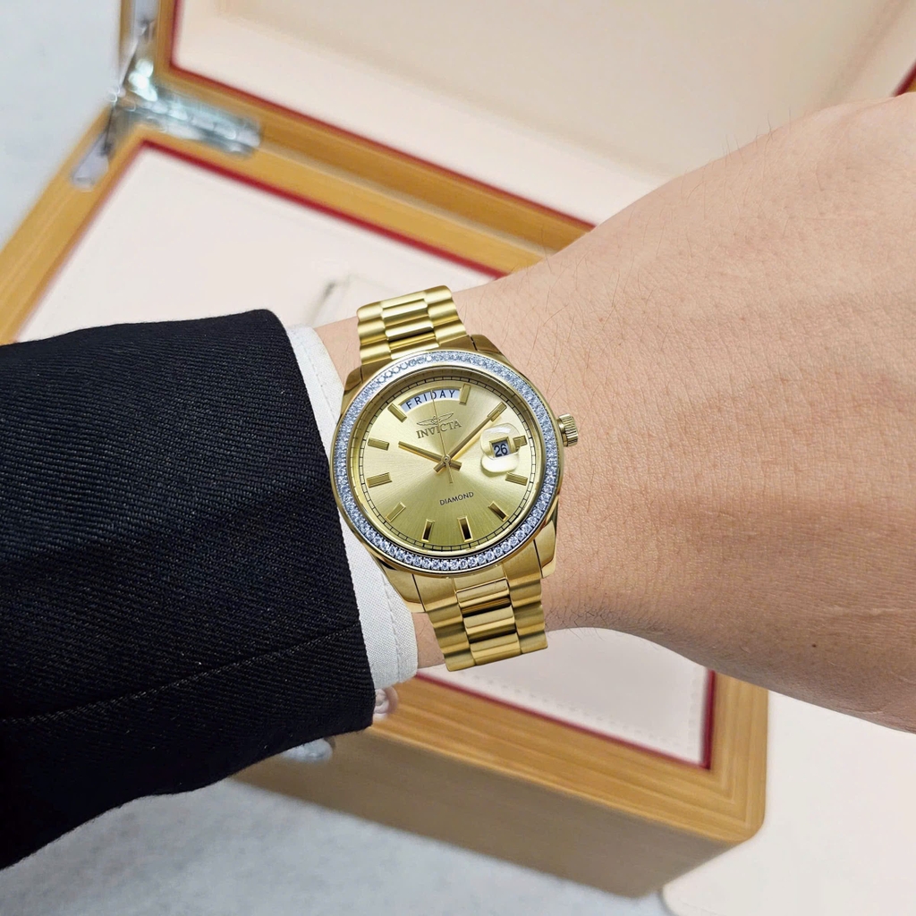  Đồng Hồ Unisex Invicta Quartz Elite Diamond 38mm 48764