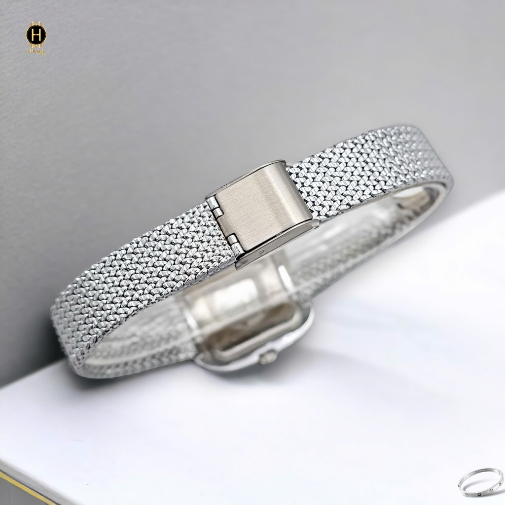 Đồng Hồ Nữ Royal Crown Quartz 6140 Thép Trắng