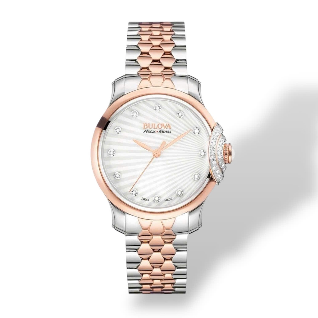 Đồng Hồ Nữ Bulova Quartz AccuSwiss Bellecombe Diamond 65R164