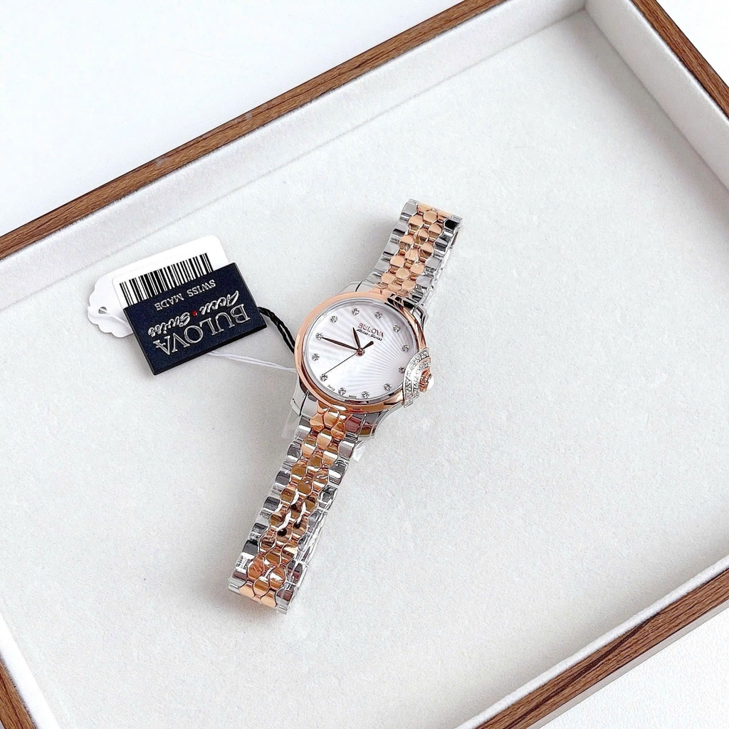 Đồng Hồ Nữ Bulova Quartz AccuSwiss Bellecombe Diamond 65R164