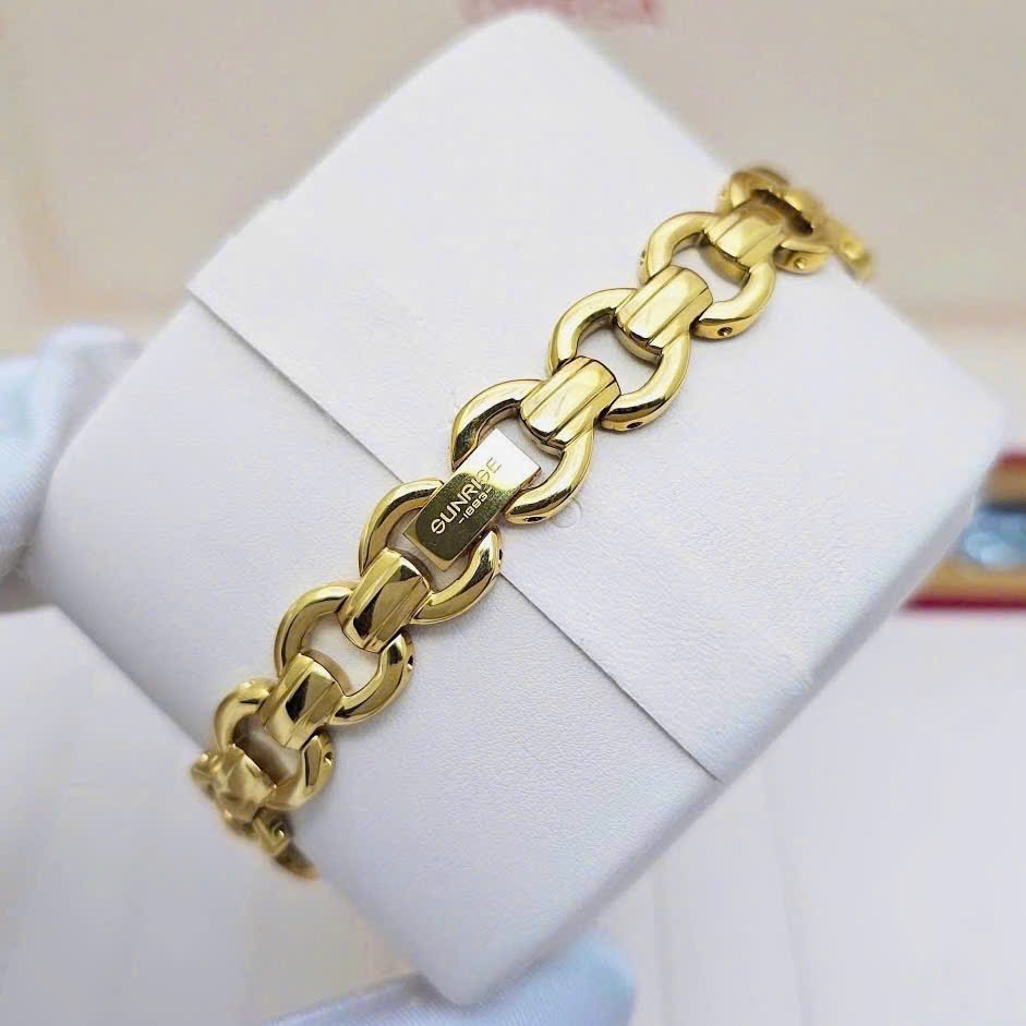 Đồng Hồ Nữ Sunrise Quartz 9014AA Thép Vàng Tím