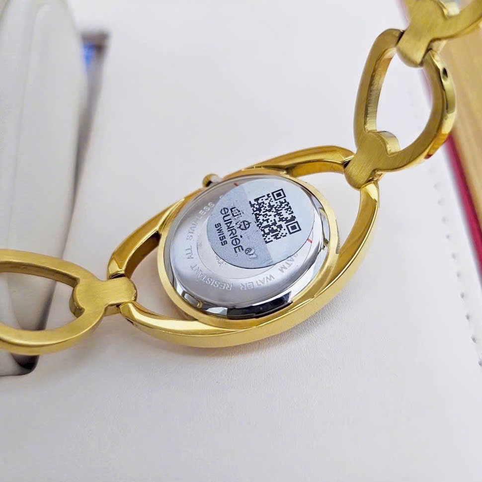 Đồng Hồ Nữ Sunrise Quartz 9014AA Thép Vàng Tím