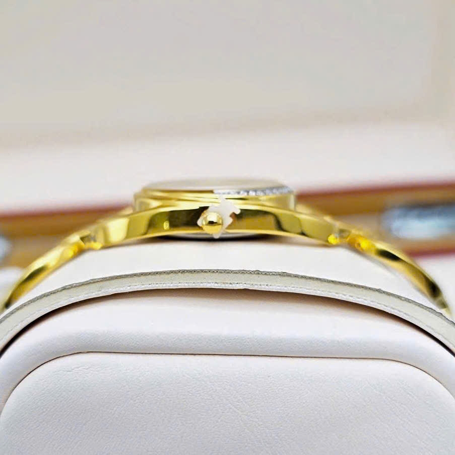 Đồng Hồ Nữ Sunrise Quartz 9014AA Thép Vàng Tím